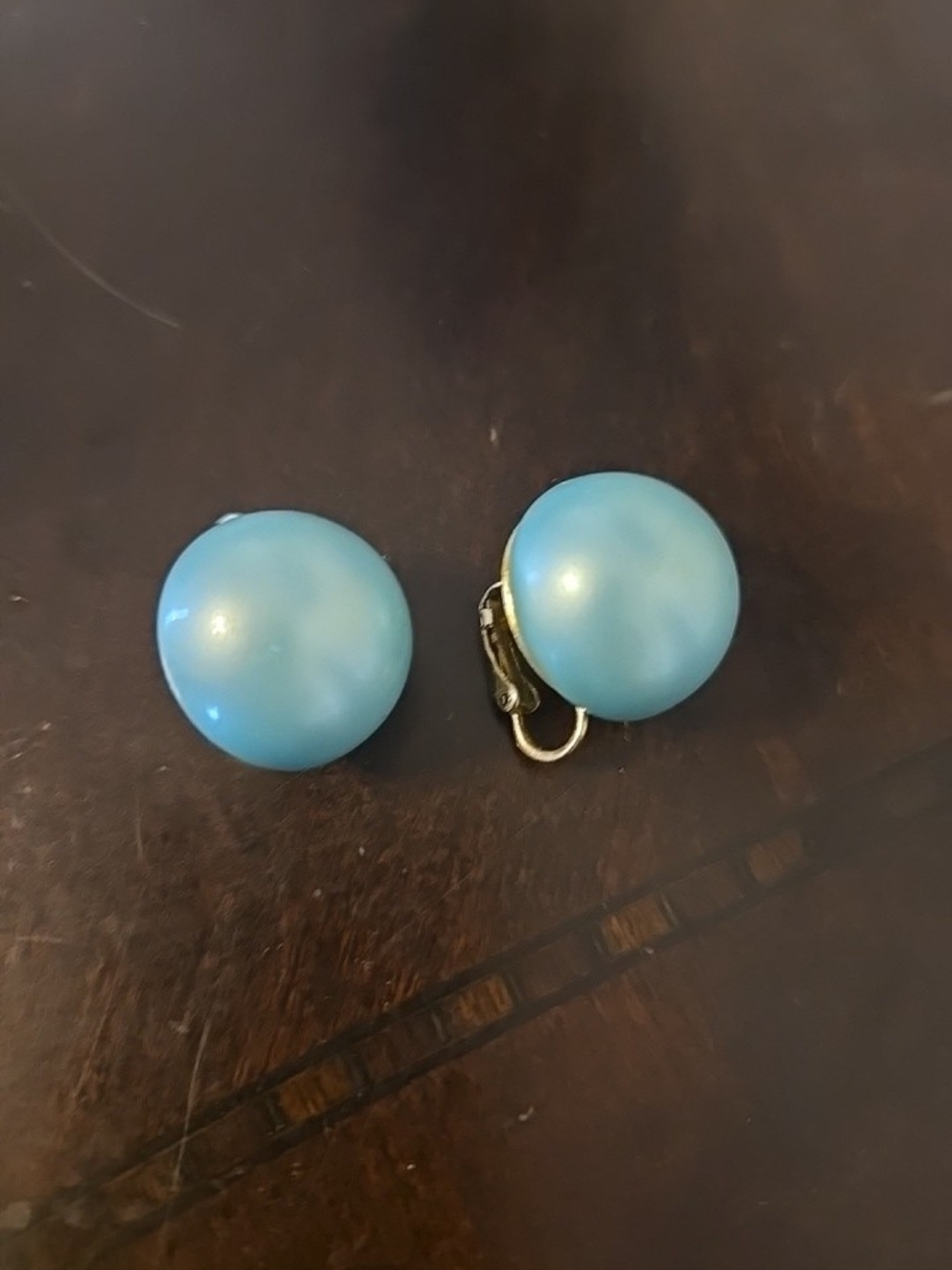 Sky Blue Dome Clip-On Earrings - Women's Jewelry